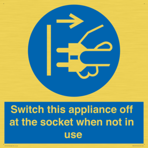 Switch this appliance off at the socket when not in use
